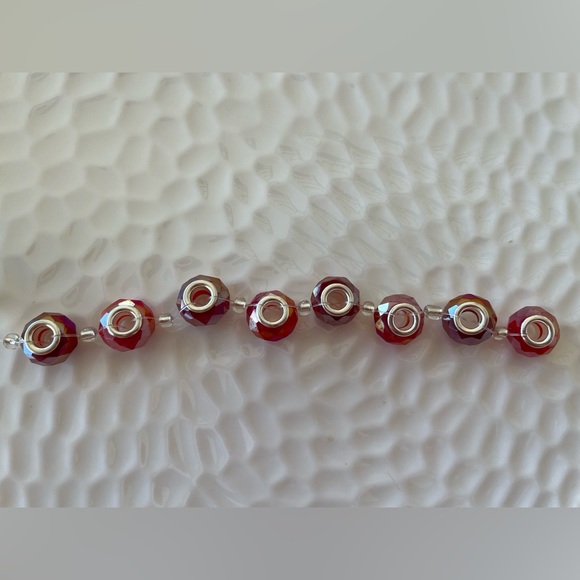 Mixed Red Multi Faceted Glass Bead Rondelles for Jewelry Craft Making - Picture 7 of 7